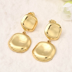 Square Brass Dangle Stud Earrings&nbsp;EJEW-H170-01G