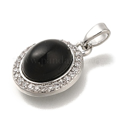 Brass Micro Pave Cubic Zirconia and Glass Pendants&nbsp;KK-K388-32P