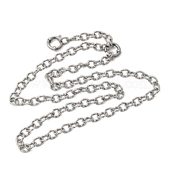 6MM 201 Stainless Steel Textured Cable Chain Necklaces for Unisex&nbsp;NJEW-K302-03P