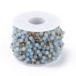 Dyed Natural Jade Round Beaded Chain&nbsp;CHS-C006-01G