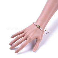Nylon Thread Braided Beads Bracelets&nbsp;BJEW-JB04554-M