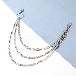 Alloy Three-layer Chain Belts for Pants&nbsp;AJEW-WH20080-51P