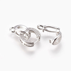 Brass Micro Pave Cubic Zirconia Fold Over Clasps&nbsp;KK-P164-12P