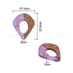Transparent Resin & Walnut Wood Pendants&nbsp;RESI-CJ0001-74
