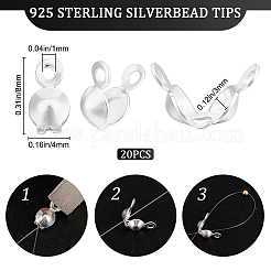20Pcs 925 Sterling Silver Bead Tips&nbsp;STER-BBC0002-09