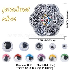 743Pcs Black & White Plastic Wiggle Googly Eyes Buttons&nbsp;KY-YW0001-12