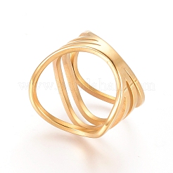 Unisex 304 Stainless Steel Finger Rings&nbsp;X-RJEW-L091-09-G-17mm