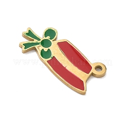 304 Stainless Steel Enamel Christmas Theme Charms&nbsp;STAS-Z164-01G-02