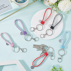 20Pcs 5 Colors PU Leather Keychain&nbsp;KEYC-SC0001-37