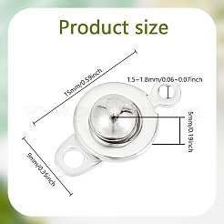 20Pcs 201 Stainless Steel Snap Clasps&nbsp;STAS-GO0001-18S