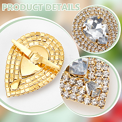 4Pcs Brass Rhinestone Shoe Decorations&nbsp;FIND-MA0001-02A