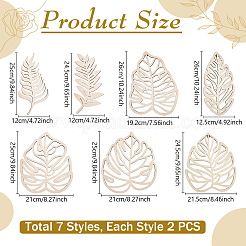 14Pcs Wood Wall Decorations&nbsp;AJEW-WA0003-93