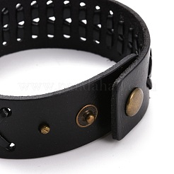 Vintage Cowhide Leather Braided Cord Bracelet for Men&nbsp;BJEW-A039-02A