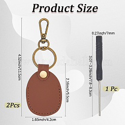 2Pcs PU Imitation Leather Keychains&nbsp;AJEW-CL0001-55A