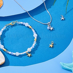 4Pcs 2 Colors 925 Sterling Silver Star Charms&nbsp;STER-PH0004-90