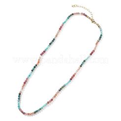 Bohemian Style Natural African Turquoise(Jasper) & Rhodonite & Red Aventurine & Aquamarine Faceted Round Beaded Necklaces for Women&nbsp;EF1114