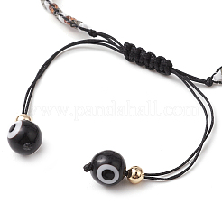 Glass Seed Beaded Braided Beads Bracelets for Women&nbsp;BJEW-MZ00122-05