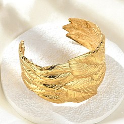 304 Stainless Steel Cuff Bangles for Women&nbsp;BJEW-Z096-03G
