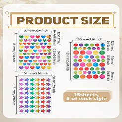 15 Sheets 3 Styles Holographic PVC Waterproof Self Adhesive Laser Stickers&nbsp;DIY-LP0003-80