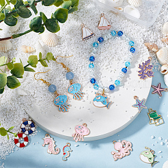 72Pcs 18 Styles Alloy Enamel Pendants&nbsp;ENAM-SC0006-34