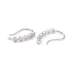 Rack Plating Brass Micro Pave Cubic Zirconia Earring Hooks&nbsp;X-ZIRC-F126-07P