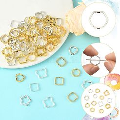 100Pcs 10 Styles Alloy Bead Frame&nbsp;FIND-FS0004-92