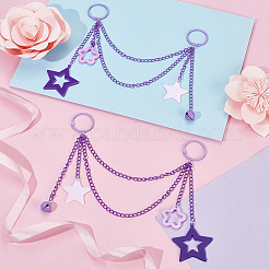2Pcs Acrylic Star Charm Iron Chain Bag Decorative Chains&nbsp;HJEW-GA00062