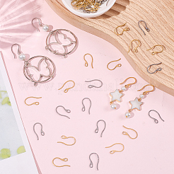 100Pcs 2 Colors 304 Stainless Steel Earring Hooks&nbsp;STAS-SC0010-48