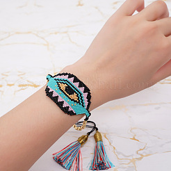 Bohemian Style Glass Seed Beaded Link Bracelets&nbsp;ZC8650-1