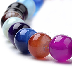 Natural Striped Agate/Banded Agate Beads Strands&nbsp;G-S259-04J-8mm
