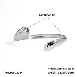 304 Stainless Steel Open Cuff Bangles for Women&nbsp;OV2068-2