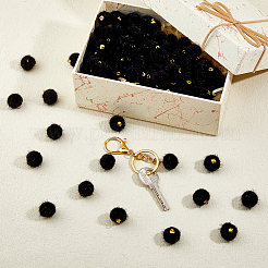 100Pcs Handmade Faux Mink Fur Covered Pendants&nbsp;WOVE-HS0001-01A