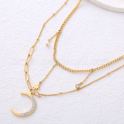European Moon Layered Necklace for Women Simple Elegant Fashion Jewelry&nbsp;CO2493-2