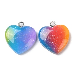 Rainbow Color Opaque Resin Pendants&nbsp;RESI-A025-04