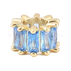 Brass Micro Pave Cubic Zirconia European Beads&nbsp;KK-C170-34G-02