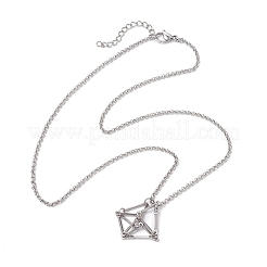 Non-Tarnish 3Pcs 3 Sizes Stainless Steel Braided Chain Macrame Pouch Empty Stone Holder Pendant Necklace Making&nbsp;NJEW-JN04957-01