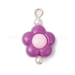 Two Tone Opaque Acrylic Beads with 304 Stainless Steel Flat Head Pins Pendants&nbsp;PALLOY-JF03483-01