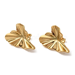 Ion Plating(IP) 304 Stainless Steel Heart Stud Earrings&nbsp;EJEW-C114-30G