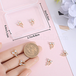 8Pcs Brass Micro Pave Clear Cubic Zirconia Charms&nbsp;FIND-BBC0003-56