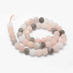 Natural Multi-Moonstone Beads Strands&nbsp;G-E365-06-6mm