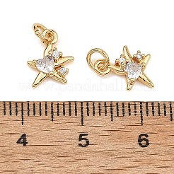 SHEGRACE Brass Micro Pave Clear Cubic Zirconia Charms&nbsp;XGRQ2O969-419G