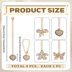 4Pcs Alloy Crystal Rhinestone Locking Stitch Markers&nbsp;AJEW-LP00019
