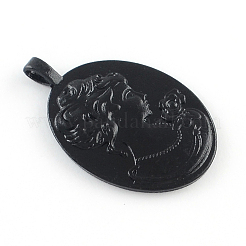 Electrophoresis Alloy Oval Big Pendant Cabochon Settings&nbsp;PALLOY-Q304-03-NR