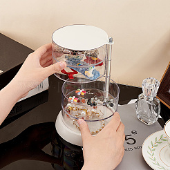 4 Layers Column PVC Rotating Jewelry Organizer Boxes&nbsp;CON-WH0089-02B