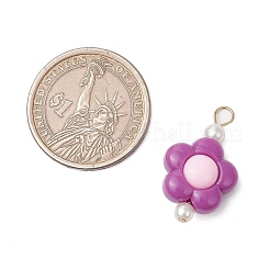 Two Tone Opaque Acrylic Beads with 304 Stainless Steel Flat Head Pins Pendants&nbsp;PALLOY-JF03483-01