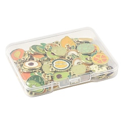 60Pcs 15 Styles Fruit Alloy Enamel Charms&nbsp;ENAM-FS0003-54