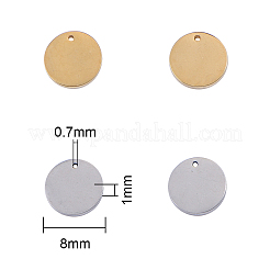 20Pcs 2 Colors 304 Stainless Steel Stamping Blank Tag Charms&nbsp;STAS-CJ0001-155
