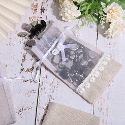 Burlap & Organza Storage Pouches&nbsp;ABAG-WH0040-13