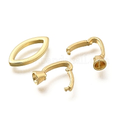 Horse Eye Rack Plating Brass Fold Over Clasps&nbsp;KK-S508-23G