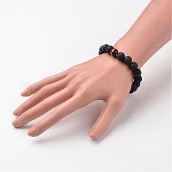 Natural Lava Rock Beaded Stretch Bracelets&nbsp;BJEW-JB02294-03